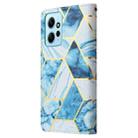 For Redmi Note 12 4G Marble Bronzing Stitching Leather Phone Case(Blue) - 3