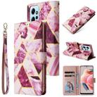 For Redmi Note 12 4G Marble Bronzing Stitching Leather Phone Case(Purple) - 1
