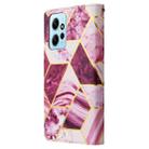 For Redmi Note 12 4G Marble Bronzing Stitching Leather Phone Case(Purple) - 3