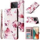 For Redmi Note 13 5G Global Marble Bronzing Stitching Leather Phone Case(Rose Gold) - 1