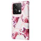 For Redmi Note 13 5G Global Marble Bronzing Stitching Leather Phone Case(Rose Gold) - 3