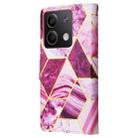 For Redmi Note 13 5G Global Marble Bronzing Stitching Leather Phone Case(Purple) - 3