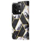 For Redmi Note 13 Pro 5G Global Marble Bronzing Stitching Leather Phone Case(Black) - 3