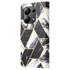 For Redmi Note 13 Pro 4G Marble Bronzing Stitching Leather Phone Case(Black) - 3