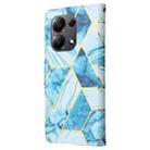 For Redmi Note 13 Pro 4G Marble Bronzing Stitching Leather Phone Case(Blue) - 3