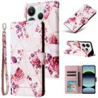 For Redmi Note 14 5G Marble Bronzing Stitching Leather Phone Case(Rose Gold) - 1