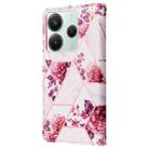 For Redmi Note 14 5G Marble Bronzing Stitching Leather Phone Case(Rose Gold) - 3