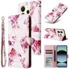 For Redmi Note 14 4G 164.84mm Marble Bronzing Stitching Leather Phone Case(Rose Gold) - 1