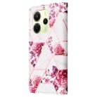 For Redmi Note 14 4G 164.84mm Marble Bronzing Stitching Leather Phone Case(Rose Gold) - 3