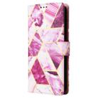 For Redmi Note 14 4G 164.84mm Marble Bronzing Stitching Leather Phone Case(Purple) - 2