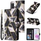 For Samsung Galaxy A26 5G Marble Bronzing Stitching Leather Phone Case(Black) - 1