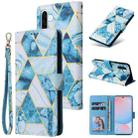 For Samsung Galaxy A56 5G Marble Bronzing Stitching Leather Phone Case(Blue) - 1