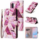 For Samsung Galaxy A56 5G Marble Bronzing Stitching Leather Phone Case(Purple) - 1