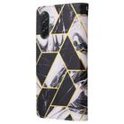 For Samsung Galaxy A36 5G Marble Bronzing Stitching Leather Phone Case(Black) - 3