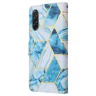 For Samsung Galaxy A36 5G Marble Bronzing Stitching Leather Phone Case(Blue) - 3