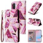 For Samsung Galaxy A36 5G Marble Bronzing Stitching Leather Phone Case(Purple) - 1