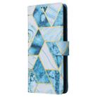 For Samsung Galaxy S25 5G Marble Bronzing Stitching Leather Phone Case(Blue) - 2