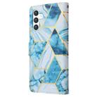 For Samsung Galaxy S25 5G Marble Bronzing Stitching Leather Phone Case(Blue) - 3