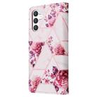 For Samsung Galaxy S25 5G Marble Bronzing Stitching Leather Phone Case(Rose Gold) - 3