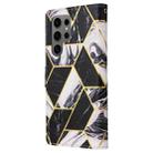 For Samsung Galaxy S25 Ultra 5G Marble Bronzing Stitching Leather Phone Case(Black) - 3