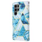 For Samsung Galaxy S25 Ultra 5G Marble Bronzing Stitching Leather Phone Case(Blue) - 3