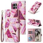 For Samsung Galaxy S25 Ultra 5G Marble Bronzing Stitching Leather Phone Case(Purple) - 1