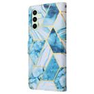 For Samsung Galaxy S24 FE 5G Marble Bronzing Stitching Leather Phone Case(Blue) - 3