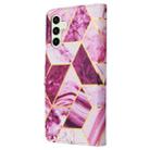 For Samsung Galaxy S24 FE 5G Marble Bronzing Stitching Leather Phone Case(Purple) - 3
