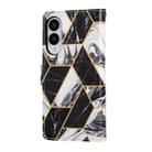 For Samsung Galaxy S25 Edge 5G Marble Bronzing Stitching Leather Phone Case(Black) - 3