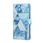 For Samsung Galaxy S25 Edge 5G Marble Bronzing Stitching Leather Phone Case(Blue) - 2