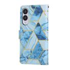 For Samsung Galaxy S25 Edge 5G Marble Bronzing Stitching Leather Phone Case(Blue) - 3