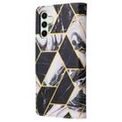 For Samsung Galaxy S25 FE 5G Marble Bronzing Stitching Leather Phone Case(Black) - 3