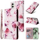 For Samsung Galaxy S25 FE 5G Marble Bronzing Stitching Leather Phone Case(Rose Gold) - 1