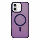 For iPhone 16 Plus Frosted Skin Feel MagSafe Phone Case(Dark Purple) - 1