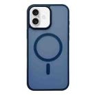 For iPhone 16 Frosted Skin Feel MagSafe Phone Case(Dark Blue) - 1