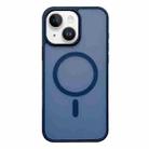 For iPhone 14 Plus Frosted Skin Feel MagSafe Phone Case(Dark Blue) - 1