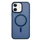 For iPhone 12 Frosted Skin Feel MagSafe Phone Case(Dark Blue) - 1