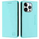 For iPhone 16 Pro Max RC01 Dual-Folded Magnetic Suction RFID Leather Phone Case(Mint Green) - 2