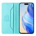 For iPhone 16 Pro Max RC01 Dual-Folded Magnetic Suction RFID Leather Phone Case(Mint Green) - 3