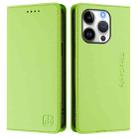 For iPhone 16 Pro Max RC01 Dual-Folded Magnetic Suction RFID Leather Phone Case(Grass Green) - 2