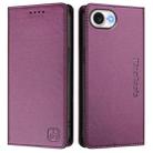 For iPhone SE 2024 RC01 Dual-Folded Magnetic Suction RFID Leather Phone Case(Violet) - 2