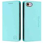For iPhone 7 / 8 / SE 2022 RC01 Dual-Folded Magnetic Suction RFID Leather Phone Case(Mint Green) - 2