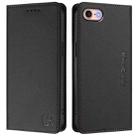 For iPhone 7 / 8 / SE 2022 RC01 Dual-Folded Magnetic Suction RFID Leather Phone Case(Black) - 2