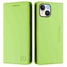 For iPhone 13 mini RC01 Dual-Folded Magnetic Suction RFID Leather Phone Case(Grass Green) - 2