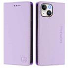 For iPhone 13 mini RC01 Dual-Folded Magnetic Suction RFID Leather Phone Case(Light Purple) - 2