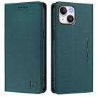 For iPhone 13 mini RC01 Dual-Folded Magnetic Suction RFID Leather Phone Case(Dark Green) - 2