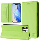 For iPhone 12 Pro Max RC01 Dual-Folded Magnetic Suction RFID Leather Phone Case(Grass Green) - 1