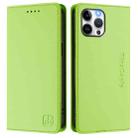 For iPhone 12 Pro Max RC01 Dual-Folded Magnetic Suction RFID Leather Phone Case(Grass Green) - 2