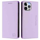 For iPhone 12 Pro Max RC01 Dual-Folded Magnetic Suction RFID Leather Phone Case(Light Purple) - 2