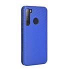 For HTC Desire 20 Pro Carbon Fiber Texture Horizontal Flip TPU + PC + PU Leather Case with Card Slot(Blue) - 3